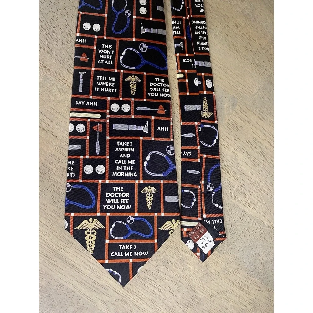 Men's Museum Artifacts Multicolor Doctor Squares Necktie 4